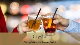  Presentation with disco - Amazing presentation theme having friends-toasting-glasses backdrop and a yellow colored foreground