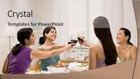  Presentation with dinner party - Amazing presentation having friends toasting with red wine backdrop and a lemonade colored foreground