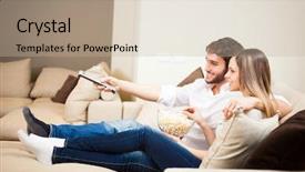  Presentation with friends show - Amazing presentation having friends tv show - young couple preparing to watch backdrop and a mint green colored foreground