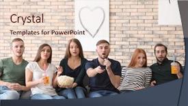  Presentation with friends show - Beautiful theme featuring friends tv show - young people watching tv backdrop and a lemonade colored foreground