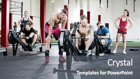  Presentation with rowing - PPT layouts with friends using rowing machine background and a gray colored foreground