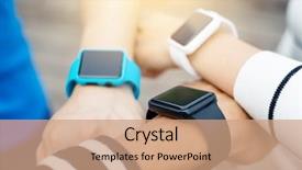  Presentation with smart - PPT layouts with friends using smart watch together background and a coral colored foreground