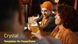  Presentation with sports bar sports bar - Slides with friends-watching-football-game-online background and a  colored foreground