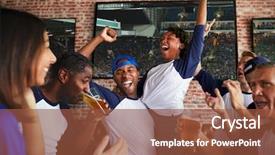  Presentation with sports bar sports bar - PPT theme with friends watching game in sports background and a tawny brown colored foreground