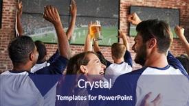  Presentation with sports bar sports bar - Colorful theme enhanced with friends watching game in sports backdrop and a navy blue colored foreground