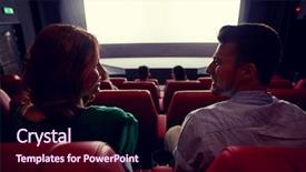  Presentation with movie theater - Amazing presentation having friends watching movie in theater backdrop and a wine colored foreground