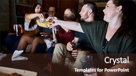  Presentation with night - Amazing PPT layouts having friends watching tv at night backdrop and a tawny brown colored foreground