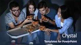  Presentation with home loan interest - PPT layouts with friends watching tv in evening background and a ocean colored foreground