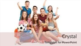  Presentation with friends show - Presentation theme having friends watching tv on bean background and a lemonade colored foreground