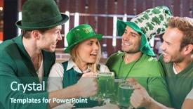  Presentation with toasting - Cool new theme with friends wearing st patricks day backdrop and a ocean colored foreground