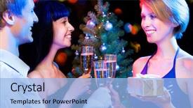  Presentation with merry chrismas - Colorful slides enhanced with friends wishing you merry christmas backdrop and a  colored foreground