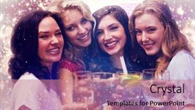  Presentation with gold red - Slides with friends with drinks against gold and red lights background and a coral colored foreground