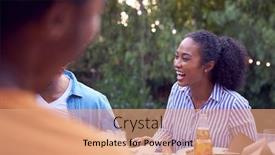  Presentation with home garden - Audience pleasing presentation theme consisting of friends-with-drinks-relaxing backdrop and a coral colored foreground