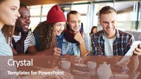  Presentation with free - Theme with friends with touchpad spending free background and a tawny brown colored foreground