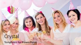  Presentation with baby shower - Cool new slides with friends women celebrating baby shower backdrop and a coral colored foreground