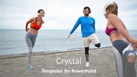  Presentation with information security training - Slides consisting of friends-worming-up background and a gray colored foreground