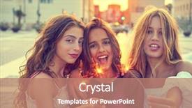  Presentation with teen girls - Cool new presentation theme with friendship - best friends teen girls backdrop and a coral colored foreground