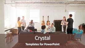  Presentation with harlem new york - Presentation theme having friendship - friends at a party background and a tawny brown colored foreground