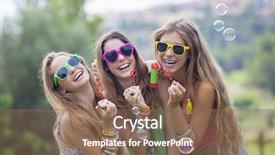  Presentation with teen girls - Beautiful theme featuring friendship - happy smiling group of teen backdrop and a violet colored foreground