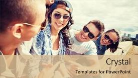  Presentation with holidays - Presentation theme consisting of friendship - summer holidays and teenage concept background and a lemonade colored foreground