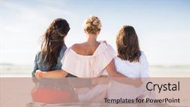  Presentation with shells beach summer holiday - PPT layouts enhanced with friendship - summer vacation holidays travel background and a coral colored foreground