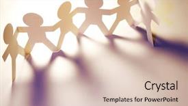  Presentation with doll paper - Amazing PPT theme having friendship - team of paper doll people backdrop and a lemonade colored foreground