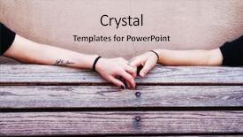  Presentation with two people holding hands - Amazing slide set having friendship - two people holding hands backdrop and a lemonade colored foreground