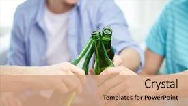  Presentation with drinking alcohol - Colorful presentation enhanced with friendship alcohol people celebration backdrop and a coral colored foreground