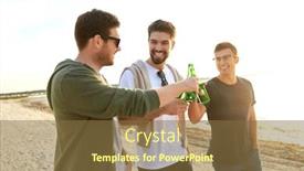  Presentation with alcoholic - Presentation with friendship and leisure concept - group of happy young men or male friends toasting non alcoholic beer on summer beach background and a tawny brown colored foreground