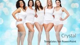  Presentation with women body - Slides featuring friendship-beauty-body-positive background and a cool aqua colored foreground