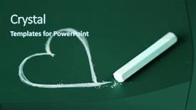  Presentation with friendship school - Presentation design with friendship cartoon - children drawings on school blackboard background and a ocean colored foreground