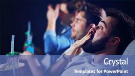  Presentation with cinema - Audience pleasing slide set consisting of friendship cartoon - group of happy friends sitting backdrop and a ocean colored foreground