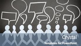  Presentation with doll paper - PPT theme with friendship cartoon - paper doll people holding hands background and a ocean colored foreground