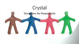  Presentation with cartoon - Slide deck with friendship cartoon - team fellows from color plasticine background and a white colored foreground