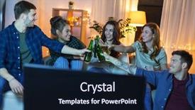  Presentation with alcoholic - Colorful slide deck enhanced with friendship celebration and leisure concept backdrop and a navy blue colored foreground