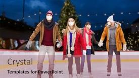  Presentation with virus disease - Audience pleasing PPT layouts consisting of friendship-christmas-and-leisure-concept backdrop and a coral colored foreground