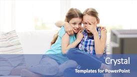  Presentation with television watching - Colorful PPT layouts enhanced with friendship concept - two scared backdrop and a ocean colored foreground