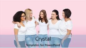  Presentation with diverse women - PPT layouts featuring group of happy different size background and a light blue colored foreground