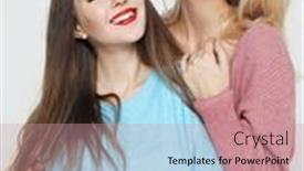  Presentation with friendship - Slide set enhanced with friendship-emotion-and-happy-people background and a coral colored foreground