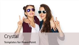  Presentation with teens - Amazing slides having sunglasses showing peace hand sign backdrop and a  colored foreground