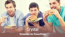  Presentation with friendship - PPT theme having friendship food and leisure concept background and a coral colored foreground