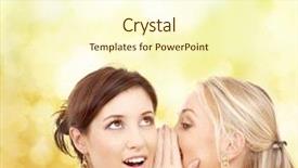  Presentation with friendship - Presentation theme consisting of friendship happiness and people concept - two smiling women whispering gossip background and a cream colored foreground