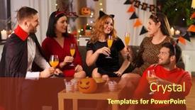  Presentation with cat party - Slide set having friendship-holiday-and-people-concept background and a tawny brown colored foreground