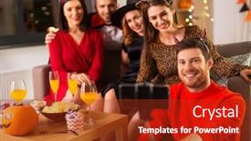  Presentation with cheetah - Beautiful slide deck featuring friendship-holiday-and-people-concept backdrop and a crimson colored foreground