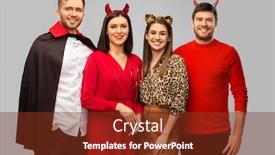  Presentation with cheetah - PPT layouts with friendship-holiday-and-people-concept background and a tawny brown colored foreground