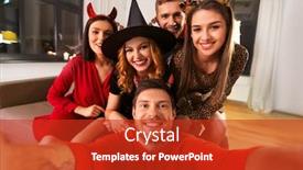  Presentation with vampire - Beautiful PPT theme featuring friendship-holiday-and-people-concept backdrop and a crimson colored foreground