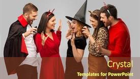  Presentation with cheetah - PPT layouts with friendship-holiday-and-people-concept background and a tawny brown colored foreground