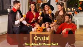  Presentation with vampire - Amazing PPT theme having friendship-holiday-and-people-concept backdrop and a tawny brown colored foreground