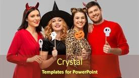  Presentation with happy holiday - Slide set featuring friendship-holiday-and-photo-booth background and a tawny brown colored foreground