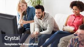  Presentation with junk food - Audience pleasing PPT layouts consisting of friendship junk food people backdrop and a tawny brown colored foreground